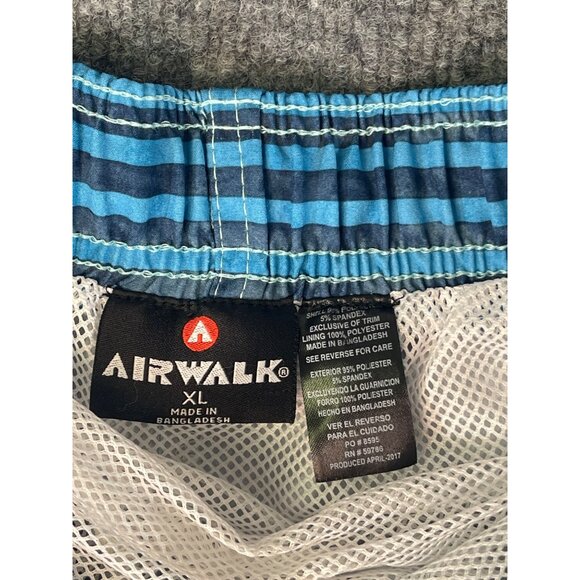 Airwalk Men's Size XLARGE swim trunks with Mesh inside Blue-mint green- grey NWT - Picture 13 of 16